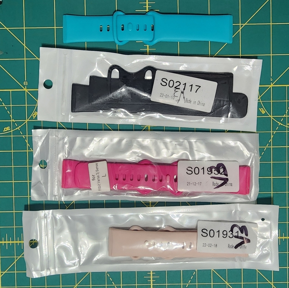 New - Set of 3 Fitbit Versa 3 SILICONE Bands.